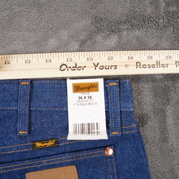 Wrangler Jeans 13MWZ Mens 36x30 Blue‎ Cowboy Cut Original Fit Rigid US Fabric - Picture 9 of 10
